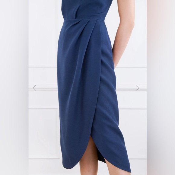 NWT Keepsake Sidney Midnight Navy Blue Midi Dress XS - Picture 9 of 13